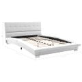 vidaXL Posteľný rám biely 200x120 cm umelá koža