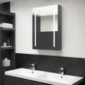 vidaXL LED kúpeľňová zrkadlová skrinka žiarivá sivá 50x13x70 cm