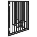 vidaXL Brána pre psa dvere sklad. 4 panely čierna 320cm topoľové drevo
