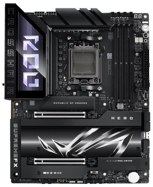 ASUS ROG CROSSHAIR X870E HERO/AM5/ATX Základní deska, AMD X870E, AM5, 4× DDR5 DIMM (max. 192GB), Wi-Fi, 5× M.2, HDMI, 4× USB-C, ATX