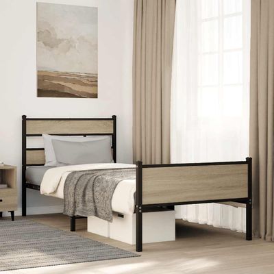 vidaXL Posteľný rám bez matraca dub sonoma 80x200 cm kompozitné drevo
