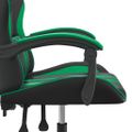 vidaXL Otočná herná stolička čierna a zelená umelá koža