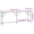 vidaXL Konzolový stolík dub sonoma 200x29x75 cm kompozitné drevo