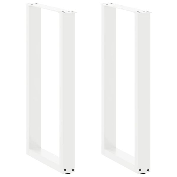 vidaXL Nohy barového stola v tvare U, 2 ks, biele, 50 x (90-91) cm, oceľové