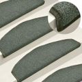 vidaXL Schodové rohože 15 ks 65x24x4 cm tmavozelené polkruhové veľké
