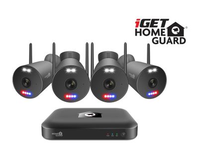 iGET HGNVK109104 - kamerový Wi-Fi set, 3K rozlíšenie, 10CH NVR + 4x kamera so zvukom, IR + LED, CZ app