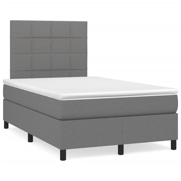 vidaXL Boxspring posteľ s matracom, tmavosivá 120x190 cm, látka
