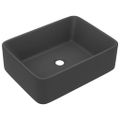 vidaXL Luxusné umývadlo matné tmavosivé 41x30x12 cm keramické