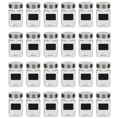 vidaXL Skladovacie poháre s nálepkou 24 ks 300 ml