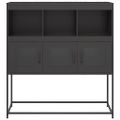 vidaXL Komoda čierna 100,5x39x107 cm oceľ valcovaná za studena