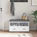 vidaXL Predsieňová lavica Biely 80 x 38 x 46 cm