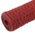 vidaXL Drôtené pletivo, oceľ potiahnutá PVC 25x1,5 m, červené