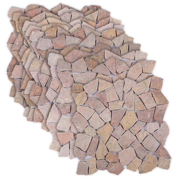 vidaXL Mozaikové dlaždice Červená 30 x 30 cm Mramor