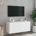 vidaXL TV nástenná skrinka s LED svetlami biela 100x35x41 cm