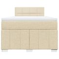 vidaXL Boxspring posteľ s matracom krémová 120x190 cm látka