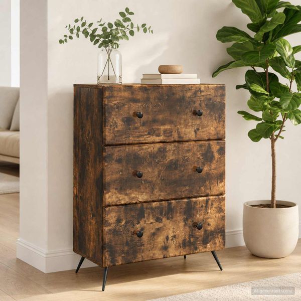 vidaXL Zásuvkový kabinet 66 x 34,5 x 90 cm Kompozitné drevo Dymový dub