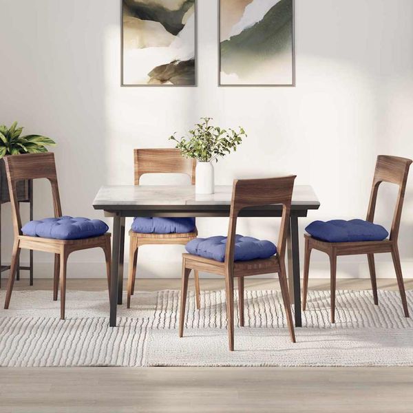 vidaXL Vankúše na sedenie 4 pcs Modrá džínovina 45 x 45 x 12 cm látka