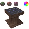 vidaXL Konferenčný stolík s LED hnedý dub 50x50x45 cm kompozitné drevo
