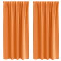 vidaXL Záclony na zatemnenie s krúžkami 2 ks Oranžová 175 x 140 cm