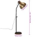 vidaXL Podlahová lampa 25 W starožitná mosadzná 30x30x100-150 cm E27