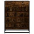 vidaXL Skrinka na topánky, tmavý dub 75x38x97,5cm kompozitné drevo+kov