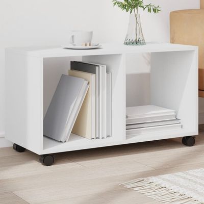 vidaXL Skrinka na kolieskach, biela 72x33x42,5 cm, kompozitné drevo