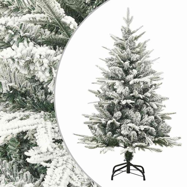 vidaXL Zasnežený umelý vianočný stromček zelený 120 cm PVC a PE