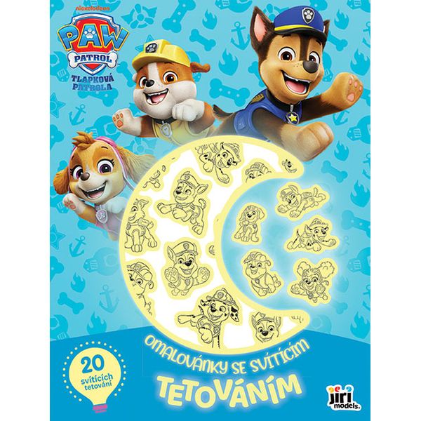 Omaľovánky so svietiacim tetovaním Tlapkova patrola