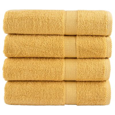 vidaXL Prémiové sprchové uteráky SOLUND 4 ks zlaté 70x140 cm 600 g/m2