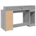 vidaXL Stôl s LED svetlami sivá sonoma 140x55x91 cm kompozitné drevo