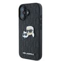 Puzdro Karl Lagerfeld pre iPhone 16 6,1" KLHCP16SPGKLKCPK čierne tvrdé Monogram Karl&Choupette Head Pin