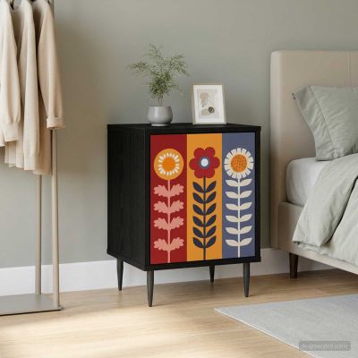 vidaXL Nočný stolík ESSEN Čierny dub 36 x 33 x 51 cm Kompozitné drevo