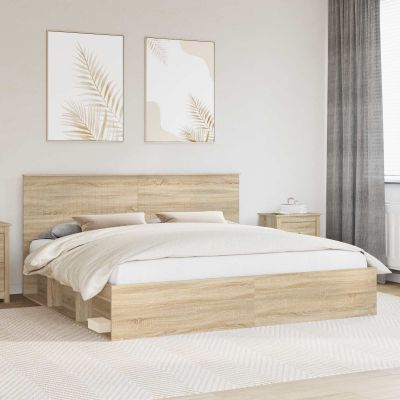 vidaXL Rám postele Sonoma 200 x 200 cm Masívne borovicové drevo