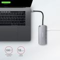 AXAGON HMC-6M2, USB 3.2 Gen 1 hub, 2x USB-A, HDMI, RJ-45 GLAN, SATA M.2, PD 100W, kábel USB-C 18 cm Dokovacia stanica, USB typ C, kompatibilný s Thunderbolt 3, 1x HDMI, 2x USB 3.0, 1x USB typ C, RJ-45, SATA M.2 slot, Power Deliver