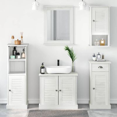 vidaXL Sada kúpeľňového nábytku so zásuvkou VIGO 5 pcs Antická biela