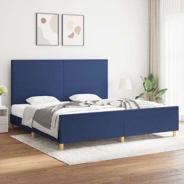 vidaXL Posteľ bez matraca modrá 200x200 cm látka