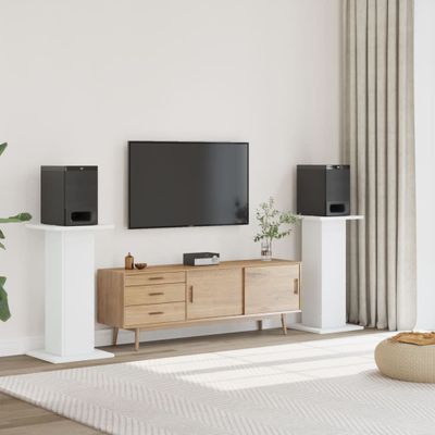 vidaXL Stojany na reproduktor 2 ks biele 30x30x80 cm kompozitné drevo