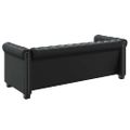 vidaXL 3-miestna pohovka Chesterfield, umelá koža, čierna