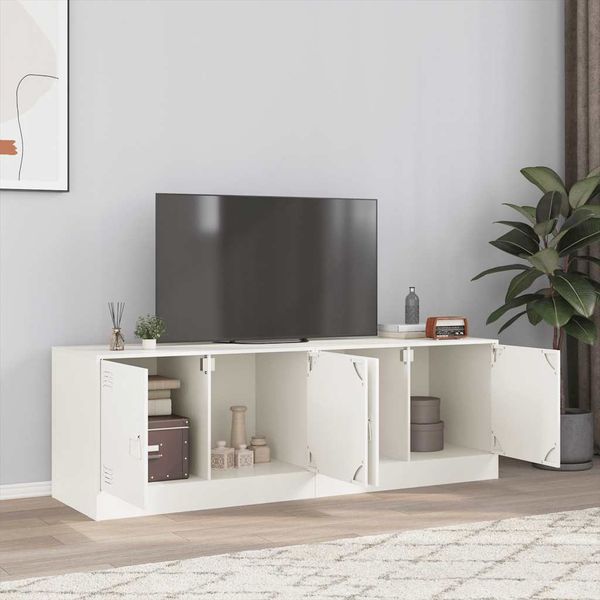 vidaXL TV skrinky 2 ks biele 67x39x44 cm oceľ