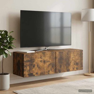 vidaXL Nástenná TV skrinka 98 x 31 x 30 cm Dymový dub Kompozitné drevo