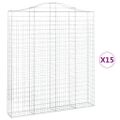 vidaXL Oblúkové gabionové koše 15 ks 200x30x220/240cm pozinkov. železo