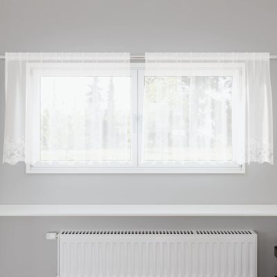 vidaXL Čipková záclona so záclonami Biela 80 x 200 cm Polyester