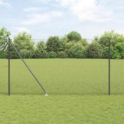vidaXL Vonkajší zváraný drôtený plot so špicami 25 x 1,5 m Sivá