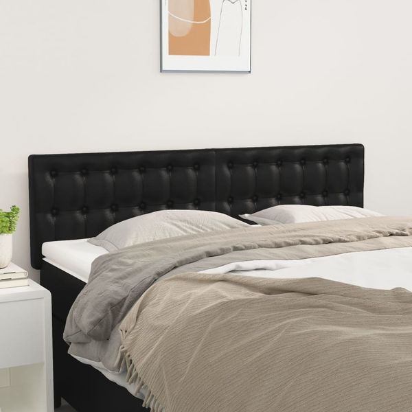 vidaXL Čelá postelí čierne 144x5x78/88 cm umelá koža