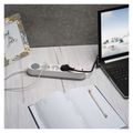 Predlžovací kábel EMOS P1513FC / 3 m / 5 zásuviek / s vypínačom / bielo-sedý / 1×USB-A + 1×USB-C / 1,5 mm2