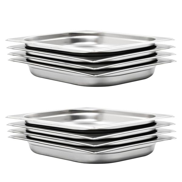 vidaXL Gastronádoby 8 ks, GN 1/2, 40 mm, nehrdzavejúca oceľ