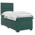 vidaXL Posteľ boxspring s matracom Tmavozelená 100 x 200 cm Zamat