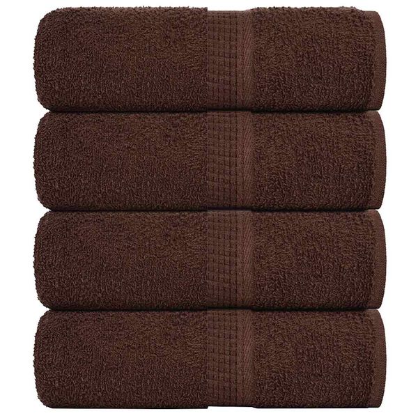 vidaXL Utierky na umývanie FROGN 4 ks hnedé 30x30 cm 360 g/m²