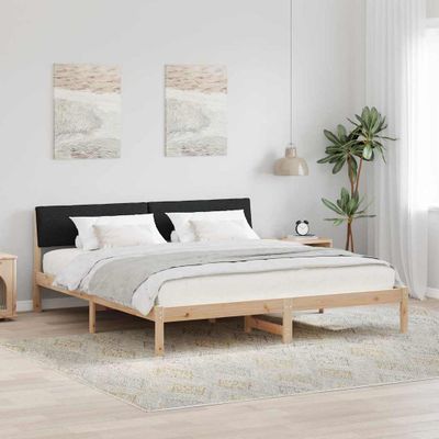 vidaXL Rám postele Hnedá a čierna 200 x 200 cm Borovicový masív