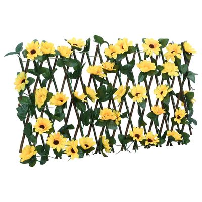 vidaXL Rozťahovacia mriežka s umelým brečtanom žltá 180x20 cm